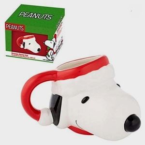 Vandor Snoopy in Santa Hat Sculpted Ceramic Mug